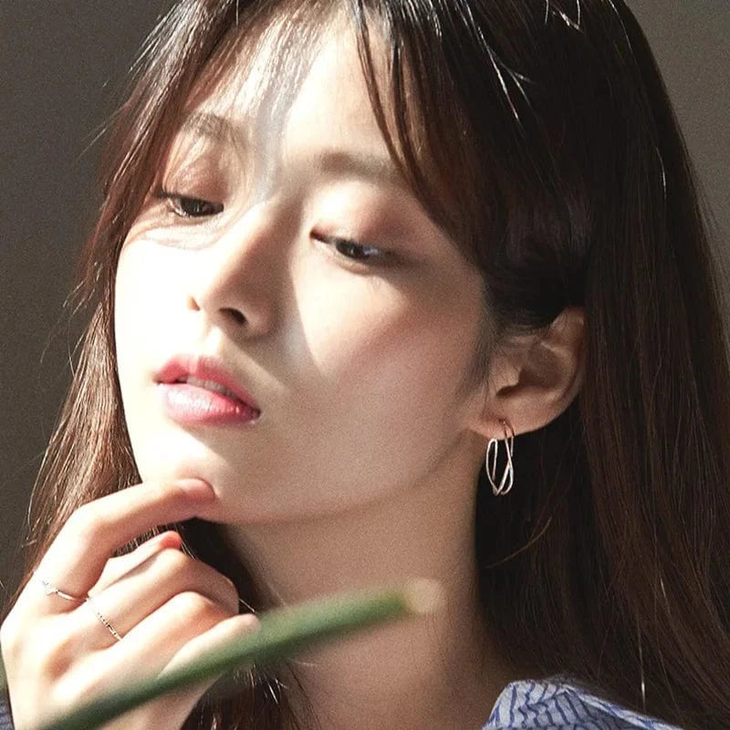 Double Layer 925 Sterling Silver Cross Shape Hoop Earrings For Girls Summer Jewelry