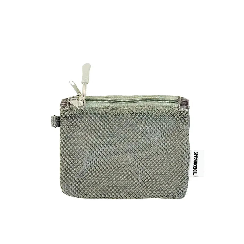 Double - layer Zipper Bag Simple Mesh Storage Bag Large Capacity Portable Earphone Lipstick Cosmetic Bag Mesh Coin Storage Bag - SN Wigs & More