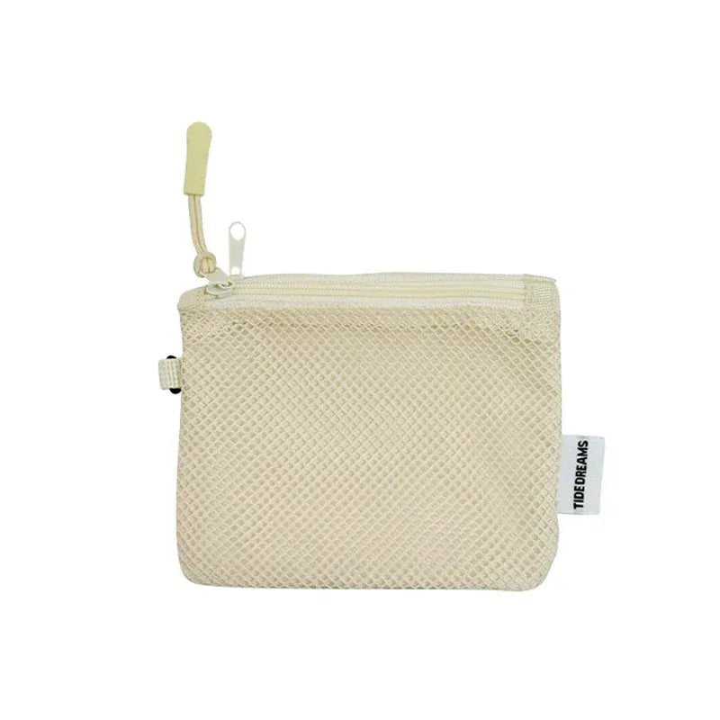 Double - layer Zipper Bag Simple Mesh Storage Bag Large Capacity Portable Earphone Lipstick Cosmetic Bag Mesh Coin Storage Bag - SN Wigs & More