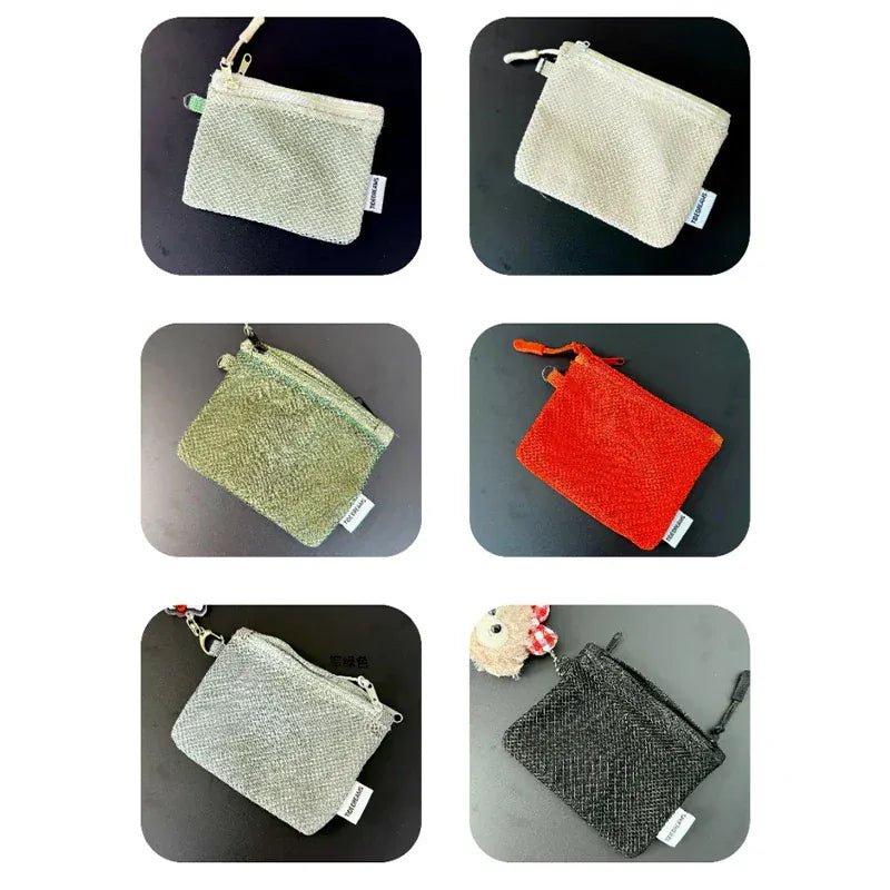 Double - layer Zipper Bag Simple Mesh Storage Bag Large Capacity Portable Earphone Lipstick Cosmetic Bag Mesh Coin Storage Bag - SN Wigs & More