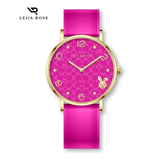 Dragon Rabbit Zodiac Elegance Ultra-thin Pink Ladies Wristwatch Luxury Leather Womens Bracelet Quartz Watches