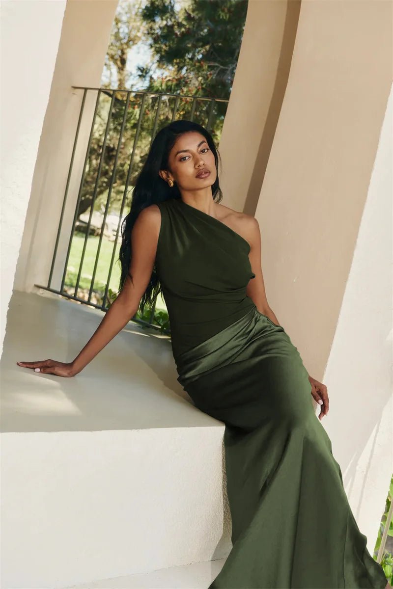Dress Backless Satin Patchwork Maxi Elegant Evening Party Style For Women Who Love Club Nights - SN Wigs & More