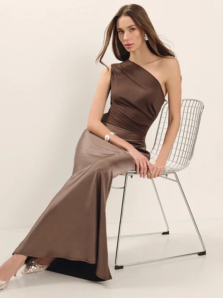 Dress Backless Satin Patchwork Maxi Elegant Evening Party Style For Women Who Love Club Nights - SN Wigs & More