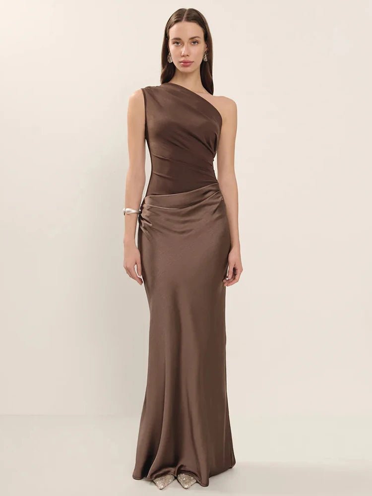Dress Backless Satin Patchwork Maxi Elegant Evening Party Style For Women Who Love Club Nights - SN Wigs & More
