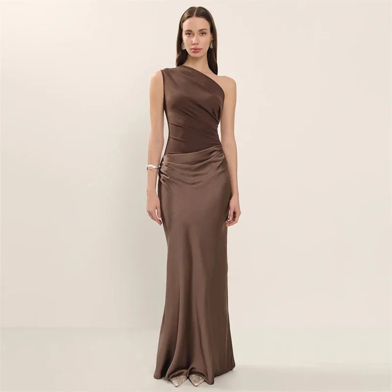 Dress Backless Satin Patchwork Maxi Elegant Evening Party Style For Women Who Love Club Nights - SN Wigs & More
