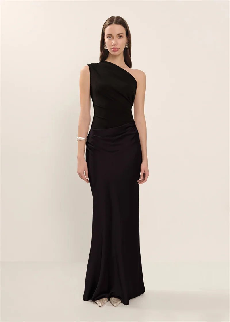 Dress Backless Satin Patchwork Maxi Elegant Evening Party Style For Women Who Love Club Nights - SN Wigs & More