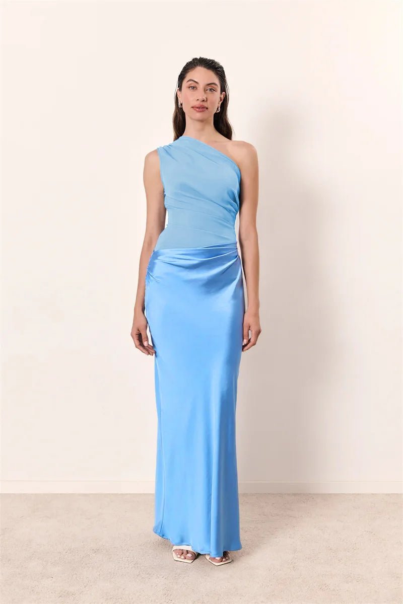 Dress Backless Satin Patchwork Maxi Elegant Evening Party Style For Women Who Love Club Nights - SN Wigs & More