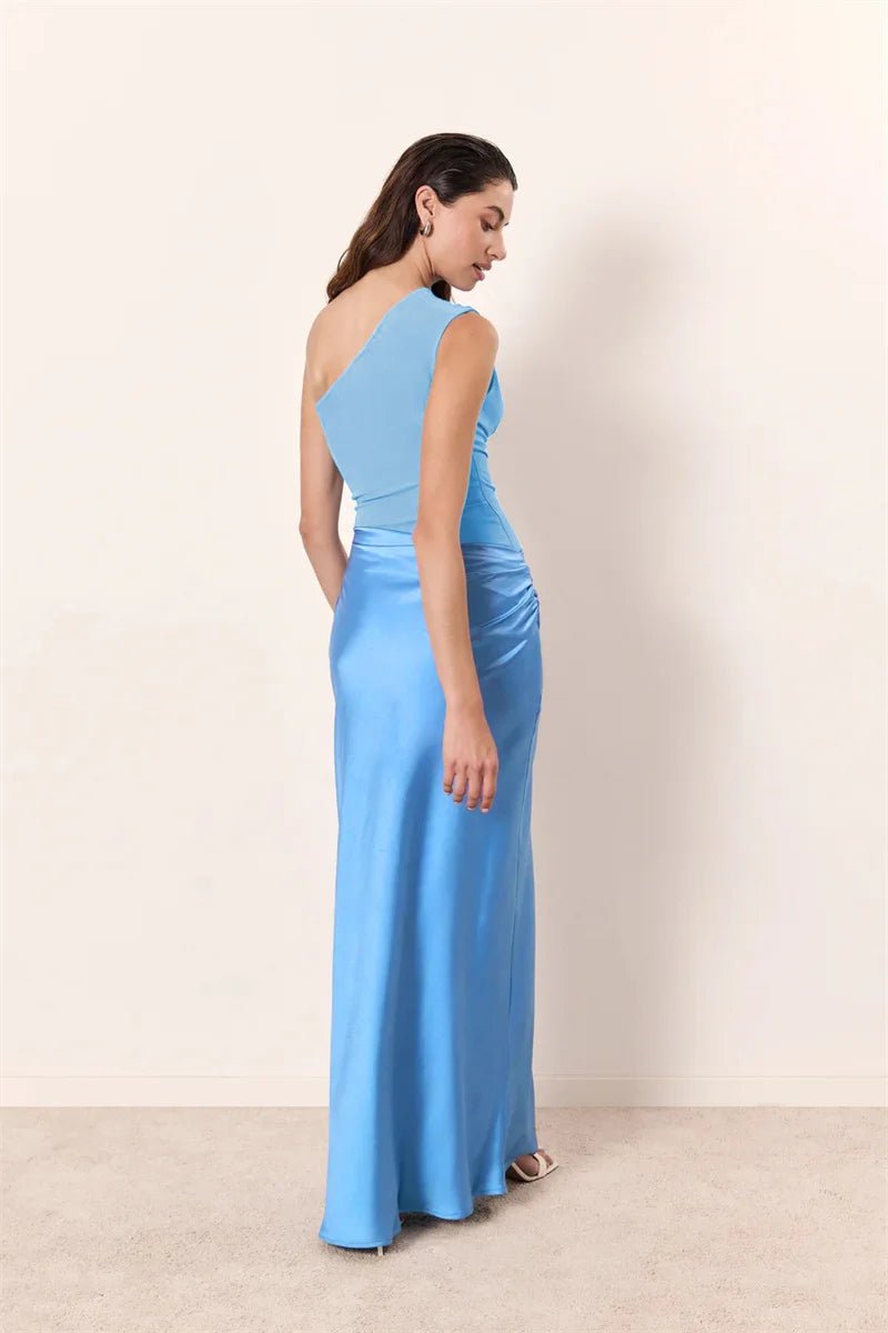 Dress Backless Satin Patchwork Maxi Elegant Evening Party Style For Women Who Love Club Nights - SN Wigs & More
