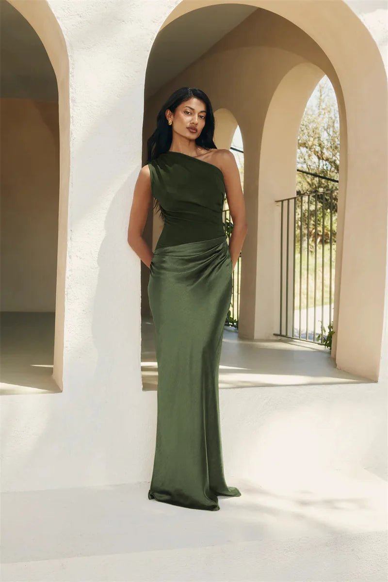 Dress Backless Satin Patchwork Maxi Elegant Evening Party Style For Women Who Love Club Nights - SN Wigs & More