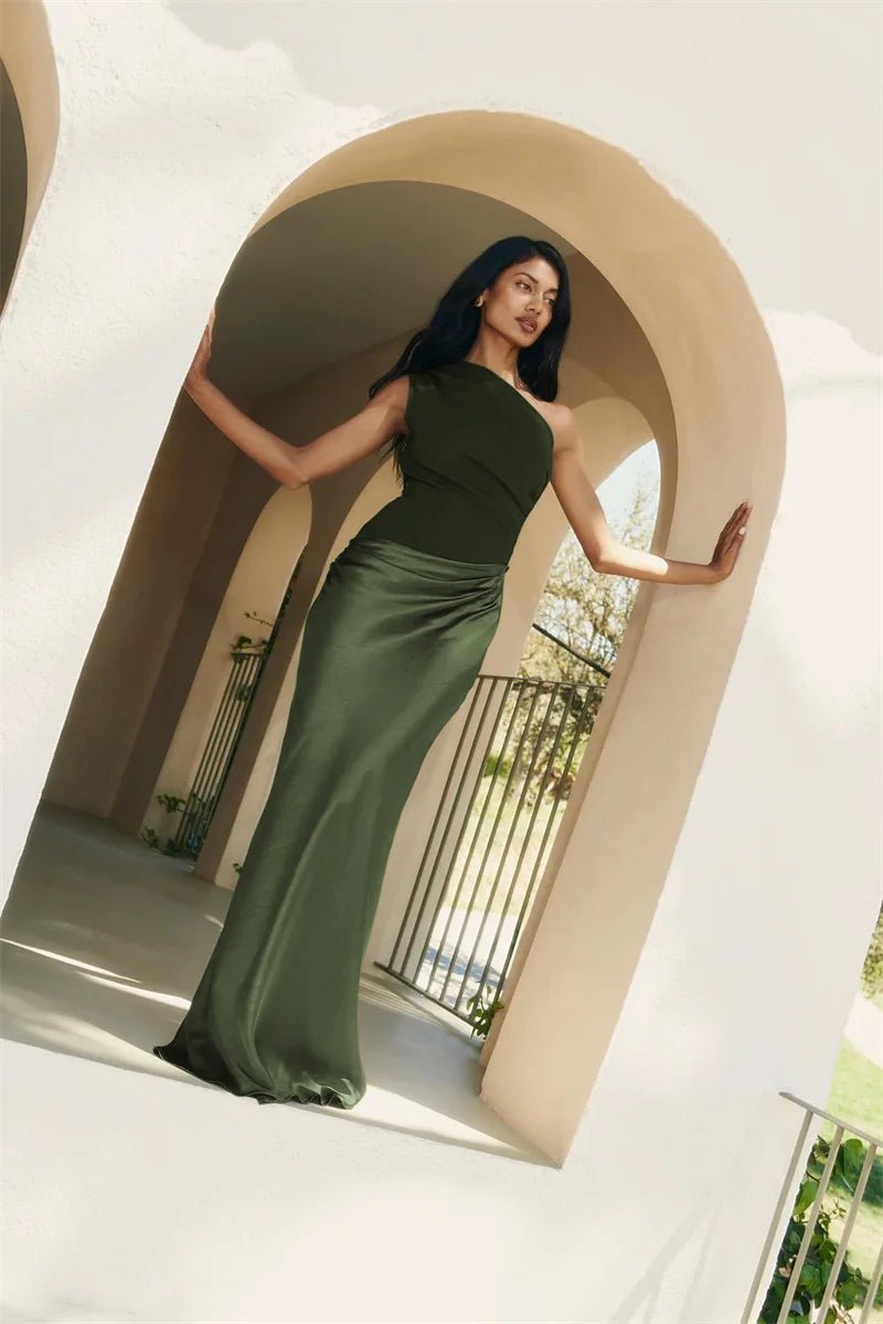 Dress Backless Satin Patchwork Maxi Elegant Evening Party Style For Women Who Love Club Nights - SN Wigs & More