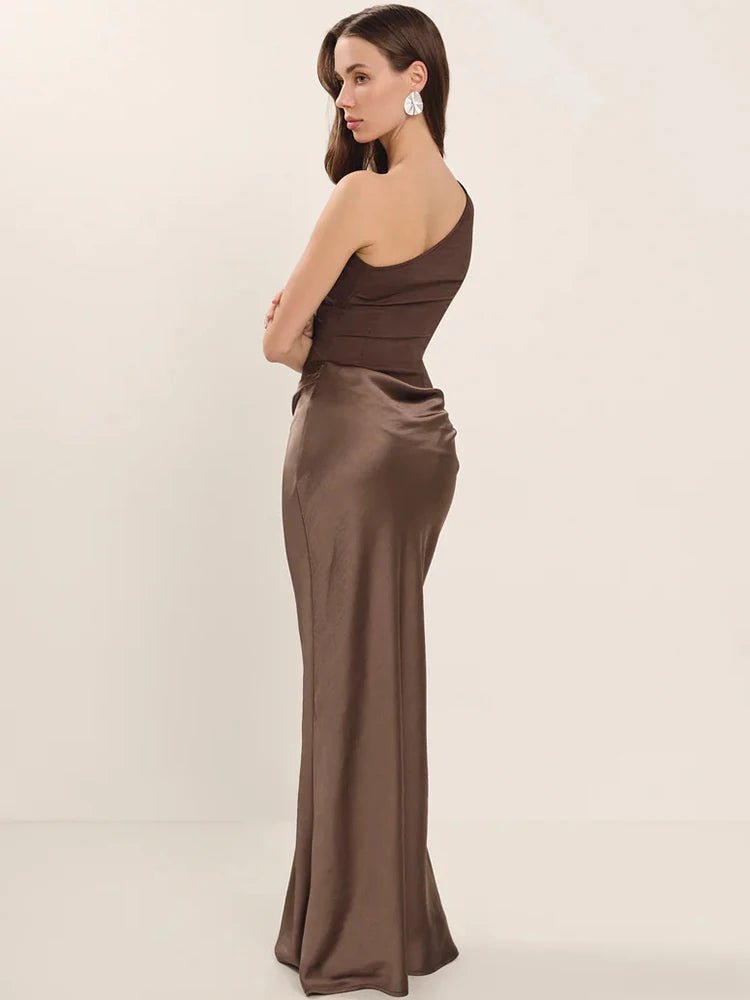 Dress Backless Satin Patchwork Maxi Elegant Evening Party Style For Women Who Love Club Nights - SN Wigs & More