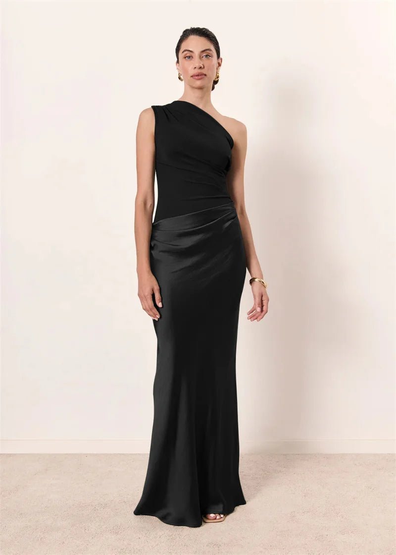 Dress Backless Satin Patchwork Maxi Elegant Evening Party Style For Women Who Love Club Nights - SN Wigs & More