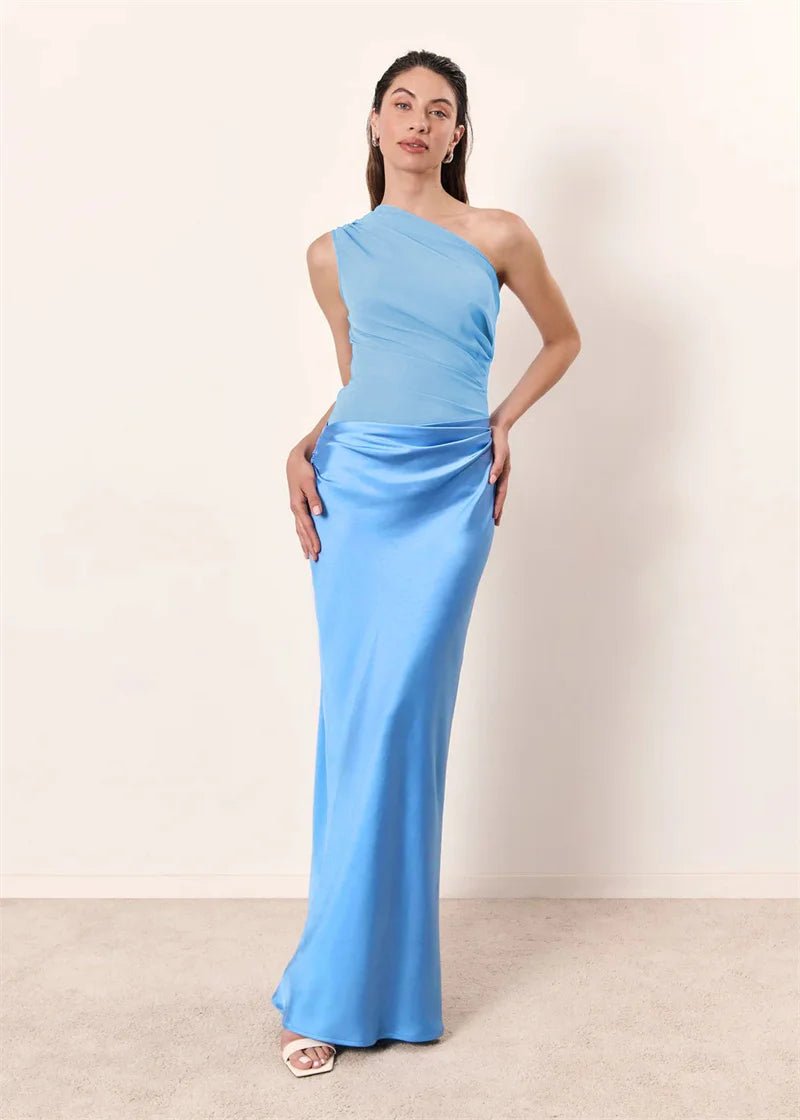 Dress Backless Satin Patchwork Maxi Elegant Evening Party Style For Women Who Love Club Nights - SN Wigs & More