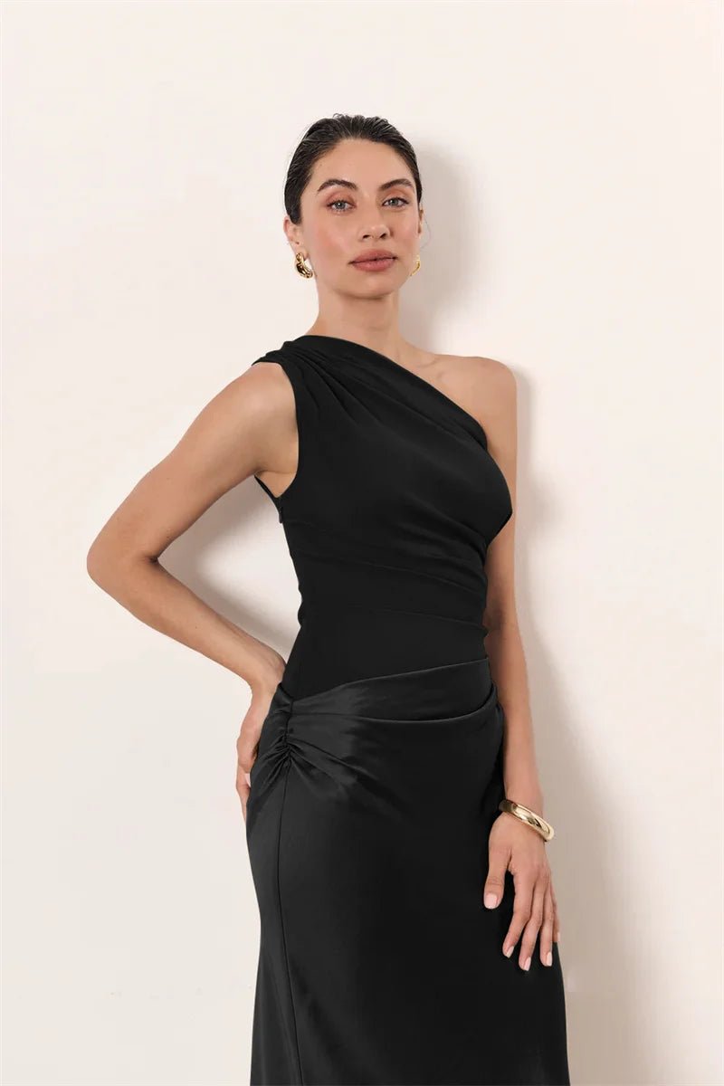 Dress Backless Satin Patchwork Maxi Elegant Evening Party Style For Women Who Love Club Nights - SN Wigs & More