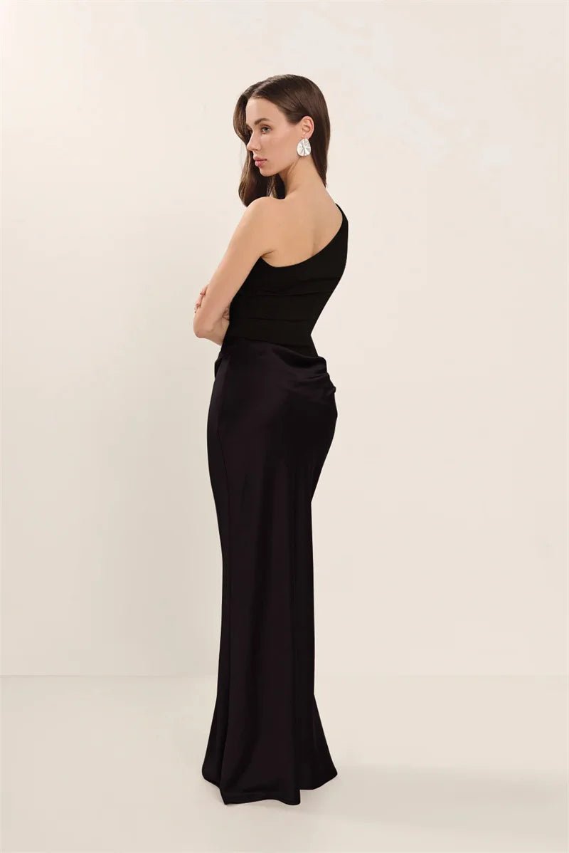 Dress Backless Satin Patchwork Maxi Elegant Evening Party Style For Women Who Love Club Nights - SN Wigs & More