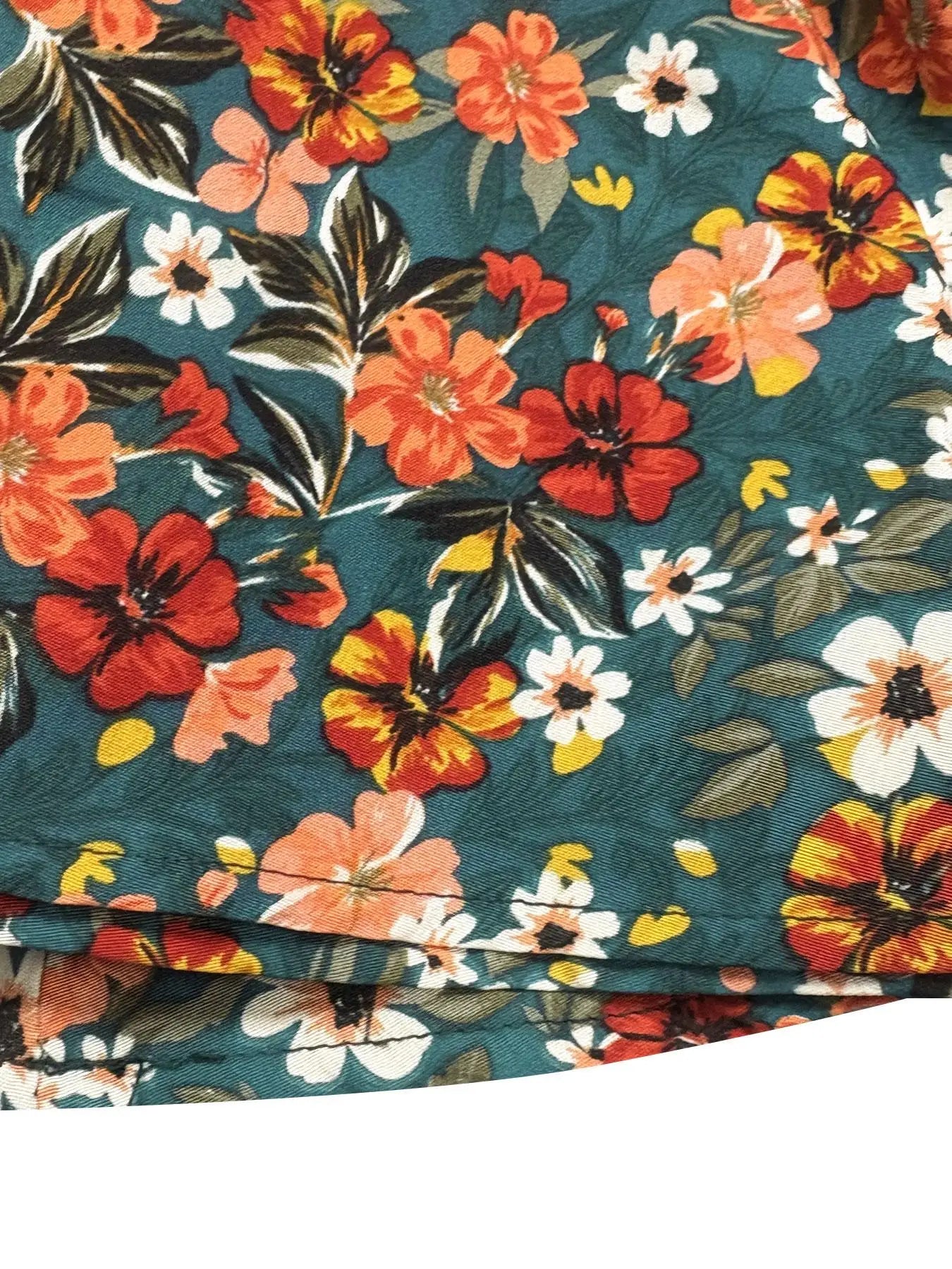 Dress Ditsy Floral Pattern Plus Size Fitted Casual - SN Wigs & More