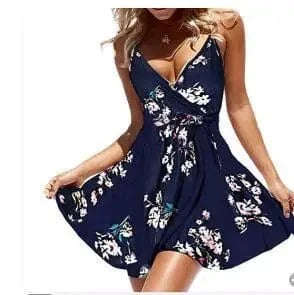 dress Fashion Sexy Printed V-neck Halter Dress