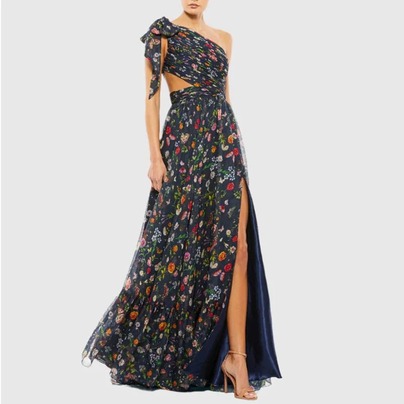 Dress + High Waist Split + Boho Print Pleated A - Line Maxi - SN Wigs & More