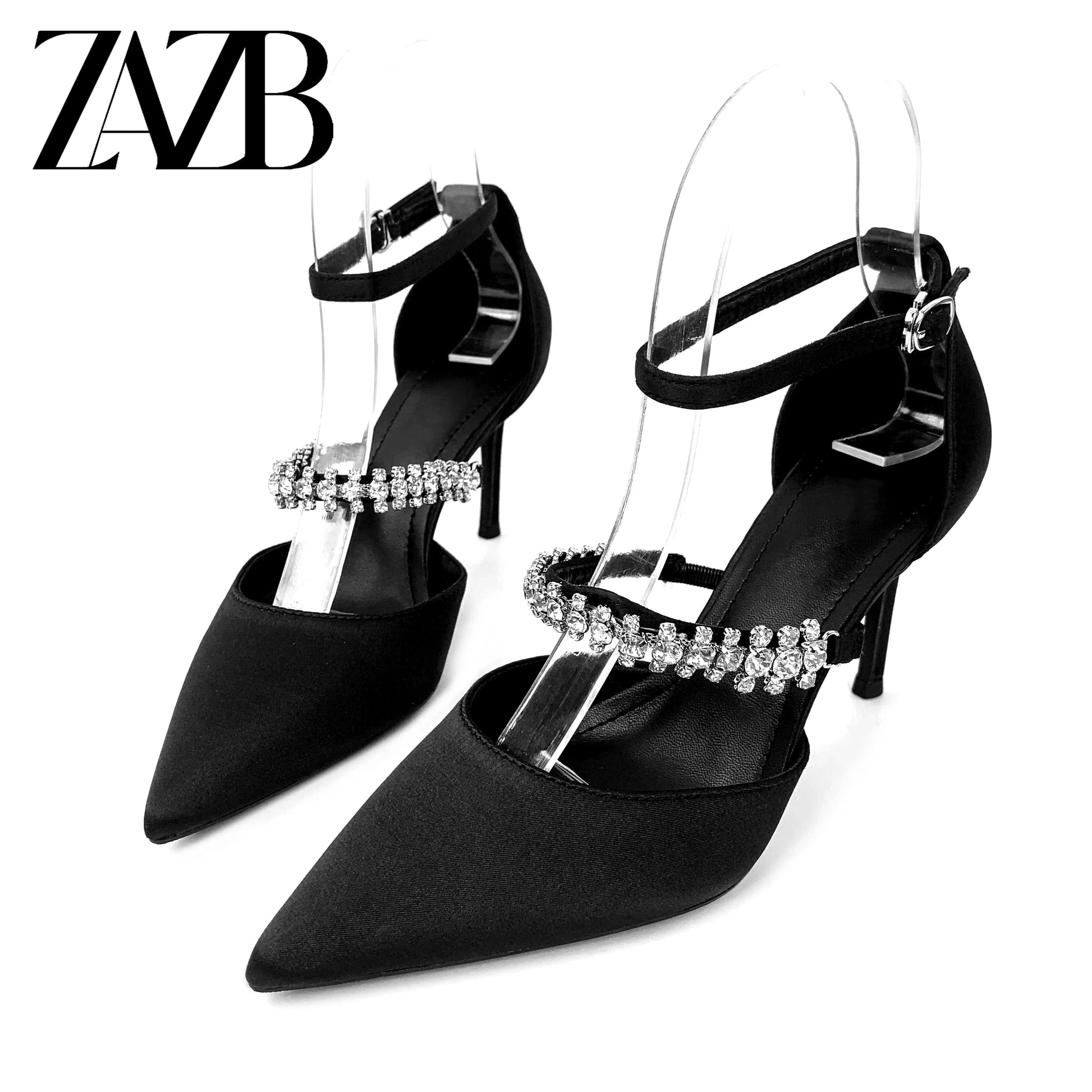 Dress luxury ladies Pointed head women high heel shoes wedding bridal designer famous brands Rhinestone stiletto heels Sandal