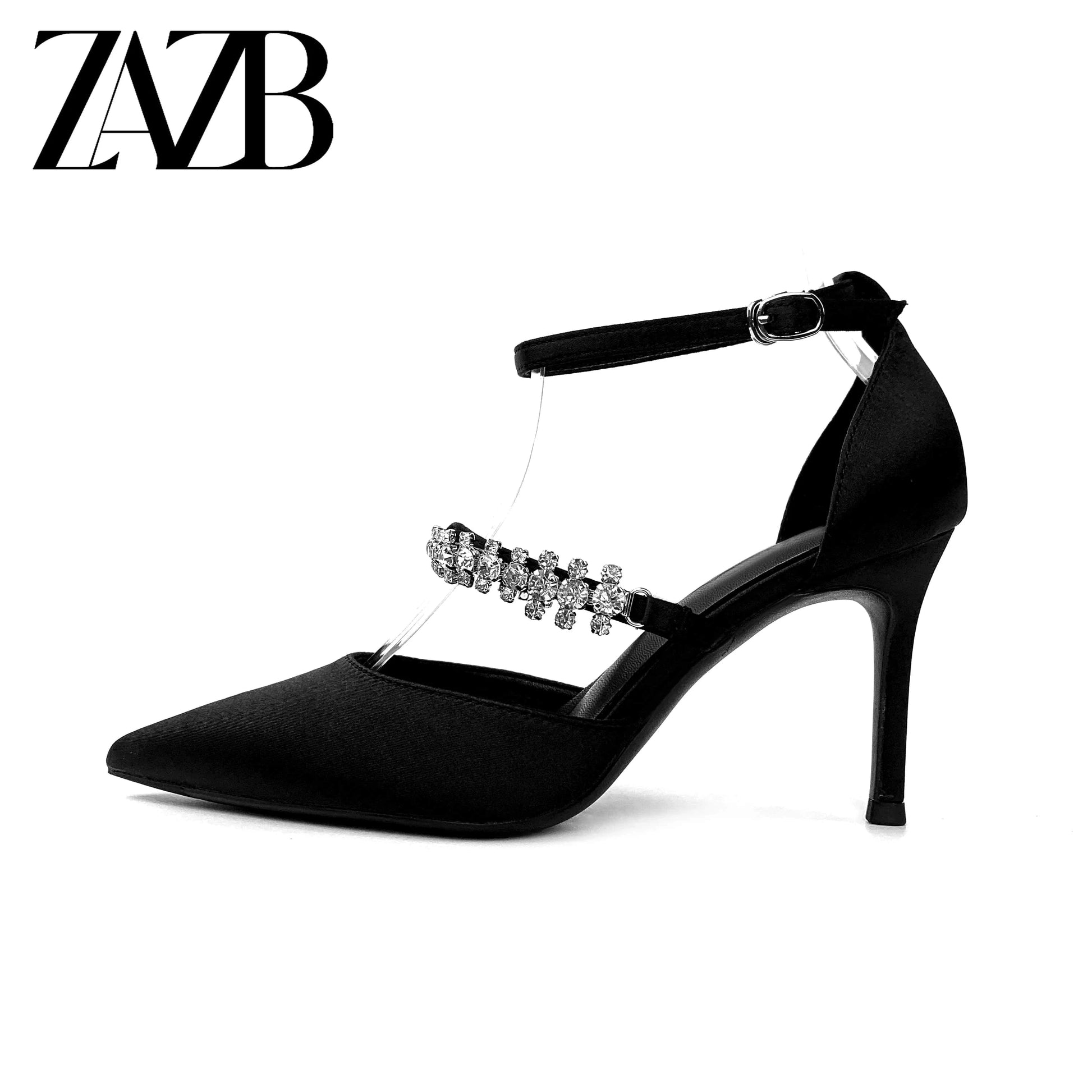 Dress luxury ladies Pointed head women high heel shoes wedding bridal designer famous brands Rhinestone stiletto heels Sandal