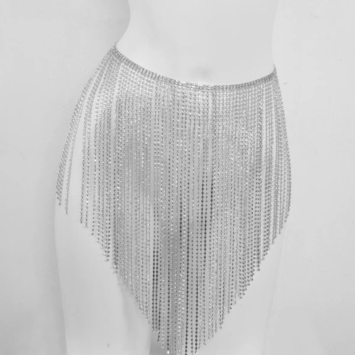 dress / silver dress Bling Bling Body Jewelry Set Bra Skirt Underwear Luxury Body Jewelry Chain Sexy Women