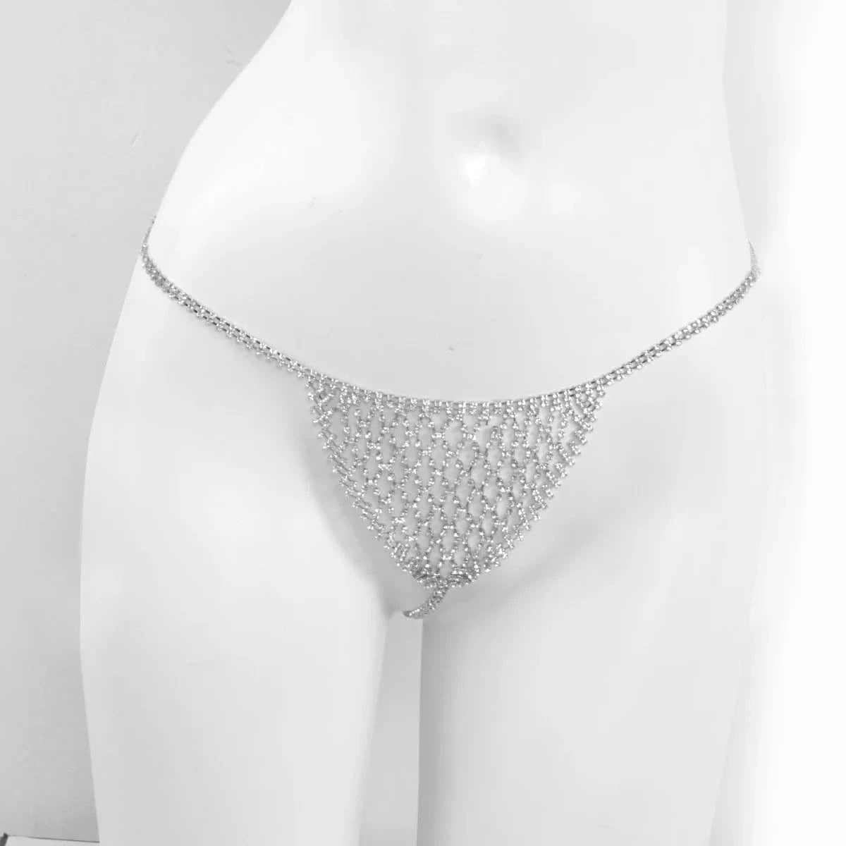 dress / silver underwear Bling Bling Body Jewelry Set Bra Skirt Underwear Luxury Body Jewelry Chain Sexy Women