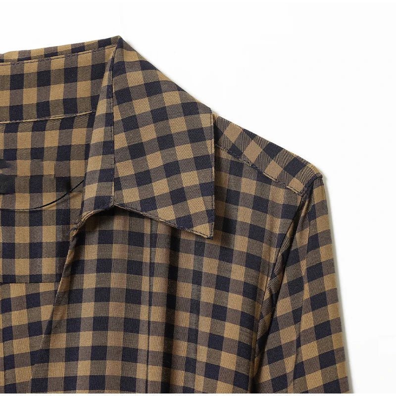 Dress Tie Up Bow Plaid A Line Long Sleeve Elegant Classic - SN Wigs & More