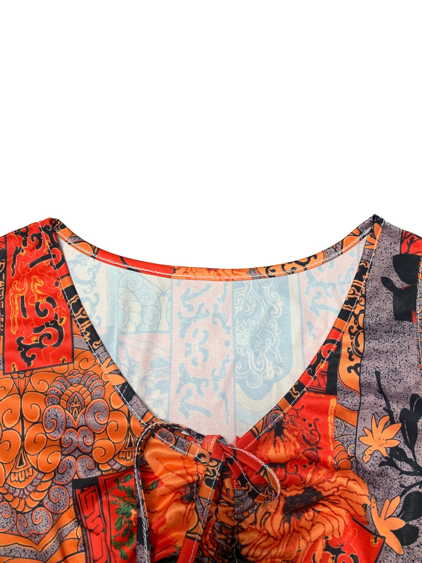 Dresses With Sleeveless Vintage Floral Print And Tied Detail Casual Bohemian Style - SN Wigs & More