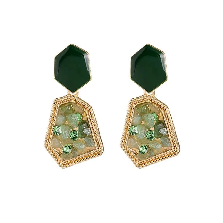 Drop Earrings / 21x45mm / Green Acrylic Stud Earrings for Women Girls Fashion Bohemian Punk Geometric Resin Acetate Dangle Drop Hoop Statement Earring