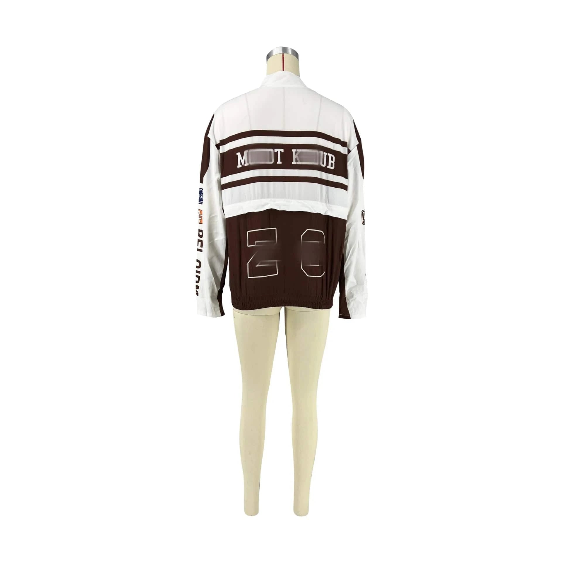 Drop Shipping 1pcs Women Baseball Jacket Wholesale Fall 2024 Patchwork Letter Print Plus Size Long Sleeve Women Crop Top Jacket
