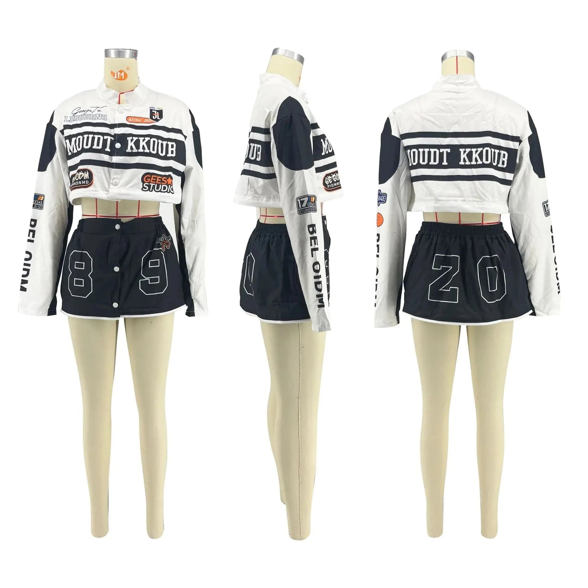 Drop Shipping 1pcs Women Baseball Jacket Wholesale Fall 2024 Patchwork Letter Print Plus Size Long Sleeve Women Crop Top Jacket