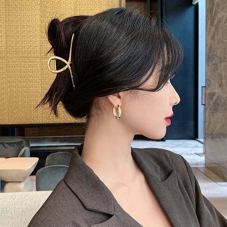 Drop shopping new trendy girl 18K Real Gold Plated Aretes Oval Shape Hoop Earrings Jewelry For Women