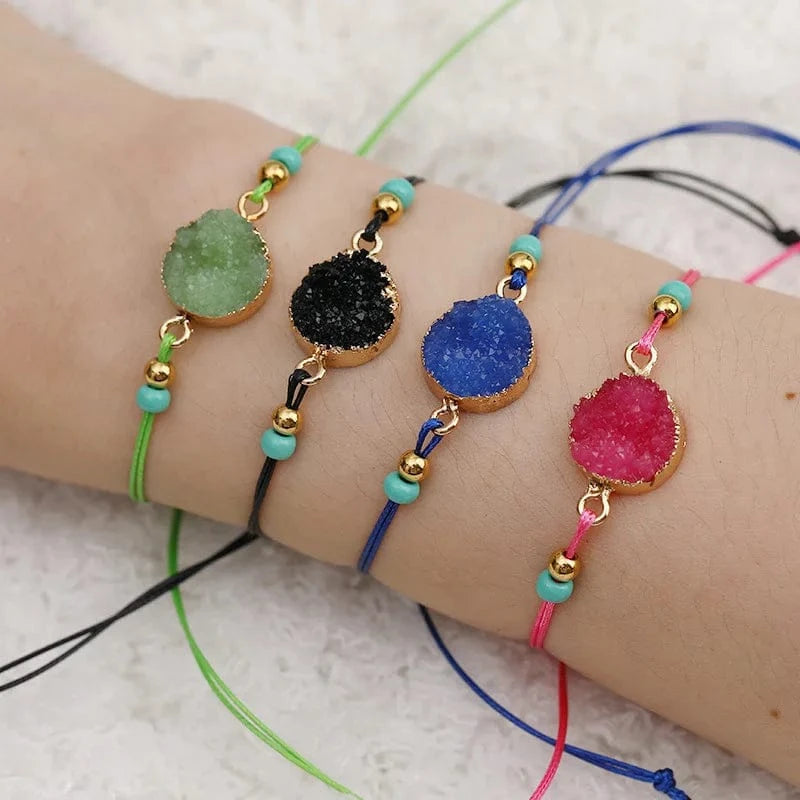 Drop shopping  Upgrade Friendship  Bracelet Women Make A Wish Crystal Natural Stone Quartz Paper Card  Bracelet