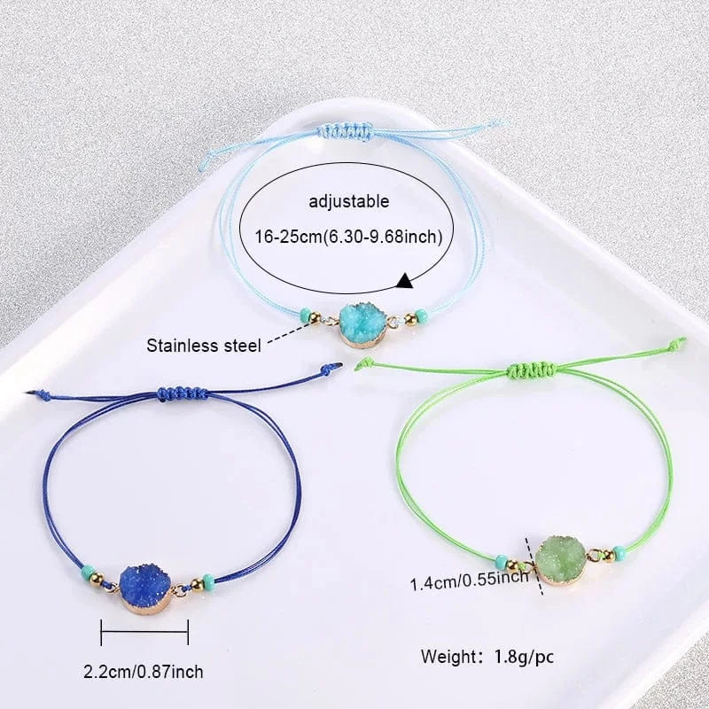 Drop shopping  Upgrade Friendship  Bracelet Women Make A Wish Crystal Natural Stone Quartz Paper Card  Bracelet