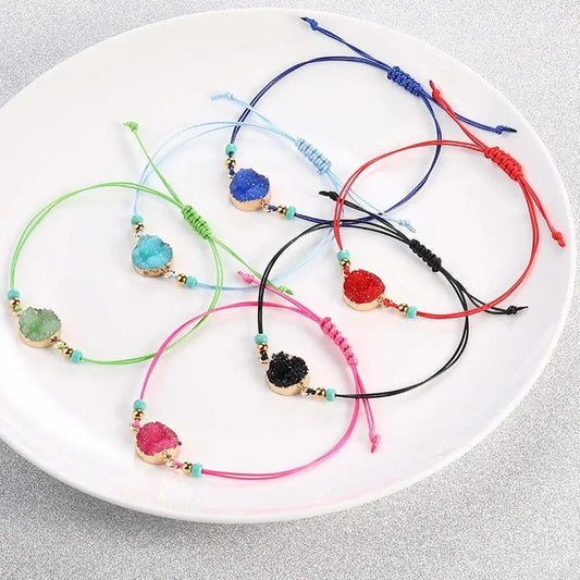 Drop shopping  Upgrade Friendship  Bracelet Women Make A Wish Crystal Natural Stone Quartz Paper Card  Bracelet