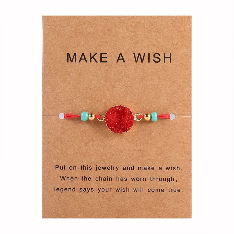 Drop shopping  Upgrade Friendship  Bracelet Women Make A Wish Crystal Natural Stone Quartz Paper Card  Bracelet