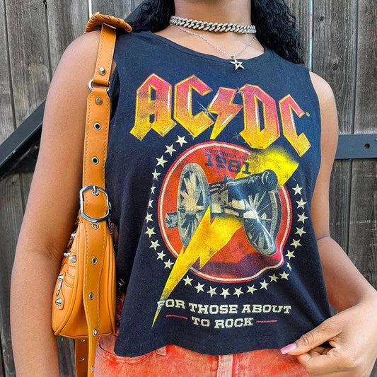 Dropship 2024 summer boutique fashion sleeveless streetwear print women tops t shirt