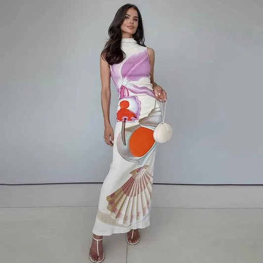 Dropship agent boutique trendy popular good quality sleeveless maxi women's dresses