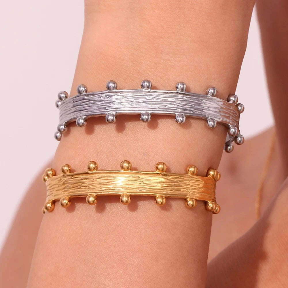 Dropshipping Boho Jewelry Stainless Steel Bangle PVD Gold Plated Jewelry Tarnish Free Fashion Jewelry