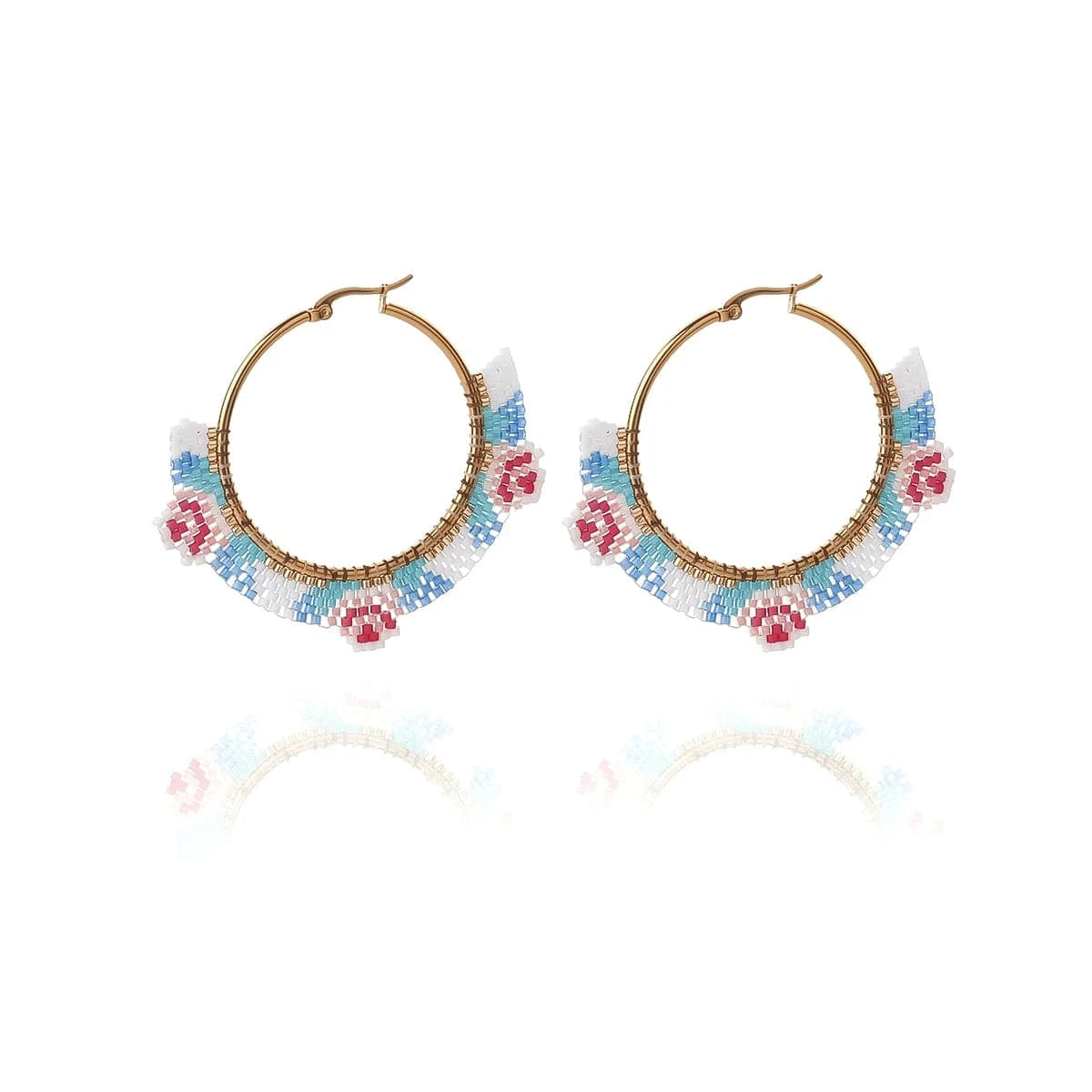 Dropshipping Boho Statement Handmade Beaded Tassel Seed Bead Miyuki Earrings Fringe Dangle Drop Hoop Earrings for Women