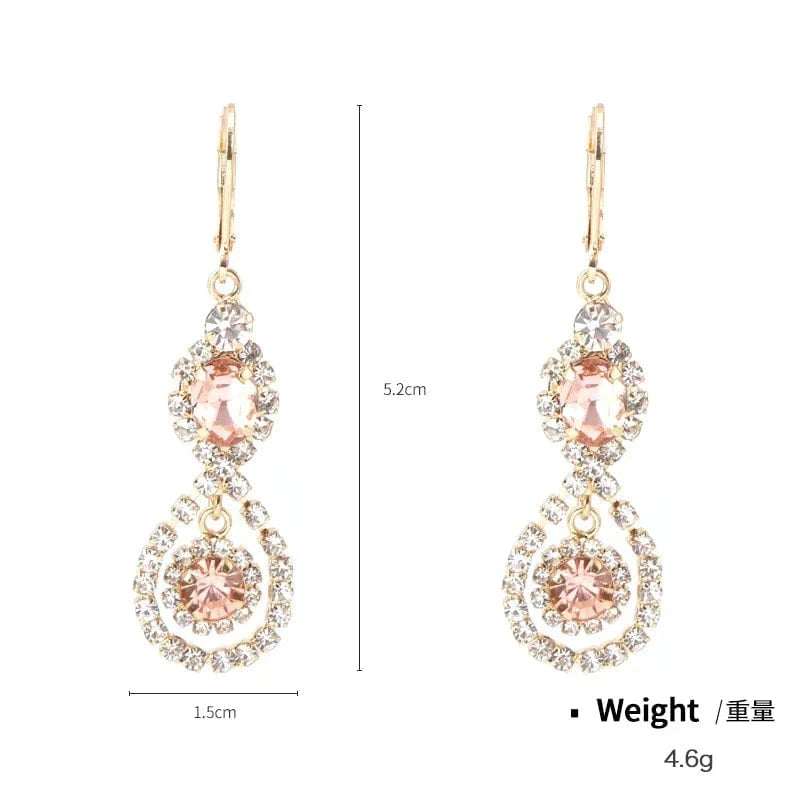 Dropshipping Cheap Earring Wholesale Women Luxury Zircon Crystal Beaded Statement Earring Party Exaggerated Long Drop Earrings