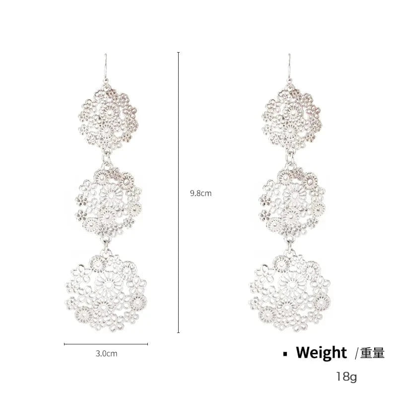 Dropshipping Cheap Earring Wholesale Women Luxury Zircon Crystal Beaded Statement Earring Party Exaggerated Long Drop Earrings