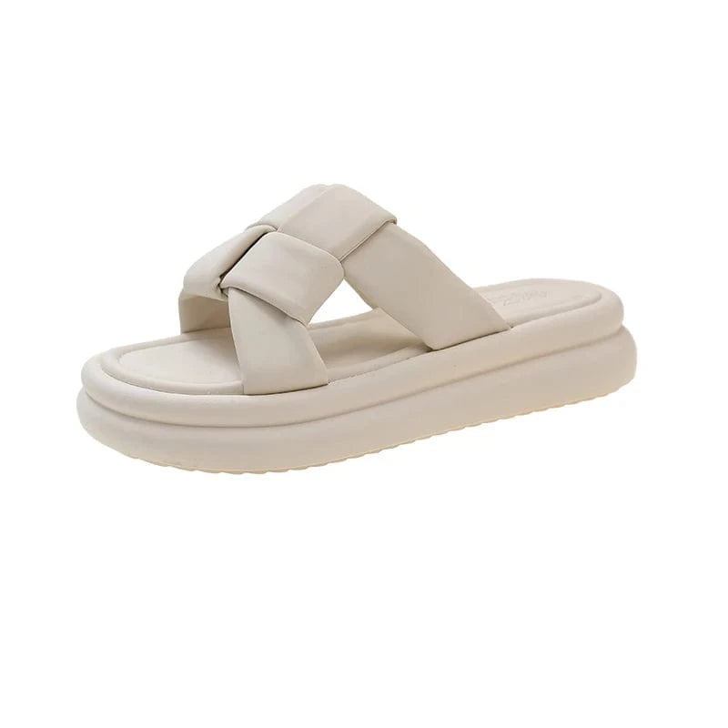 Dropshipping Custom Logo Colorful Women's Walking Slides Cross Band 2024 Summer Anti-Slippery Lightweight Ladies Slippers