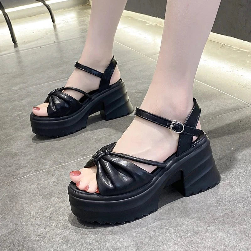 Dropshipping Custom Logo Pink Bow-knot Fashion Comfortable Women's Wedges Sandals Height Increasing Shoes Girls Sandals