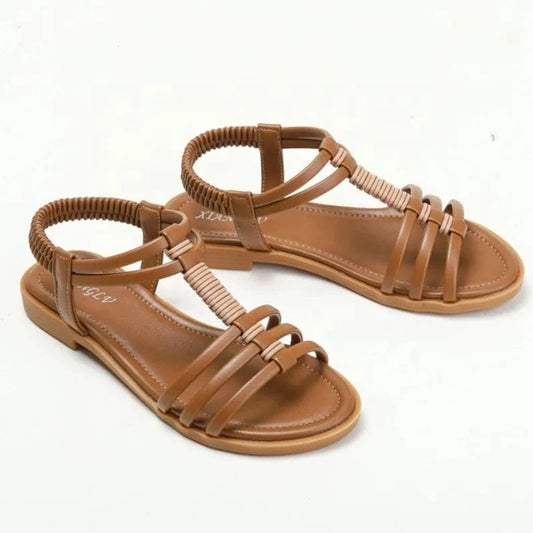 Dropshipping Custom Logo Retro Style Roman Sandals Bohemian Comfortable Flat Travel Beach Sandals for Women