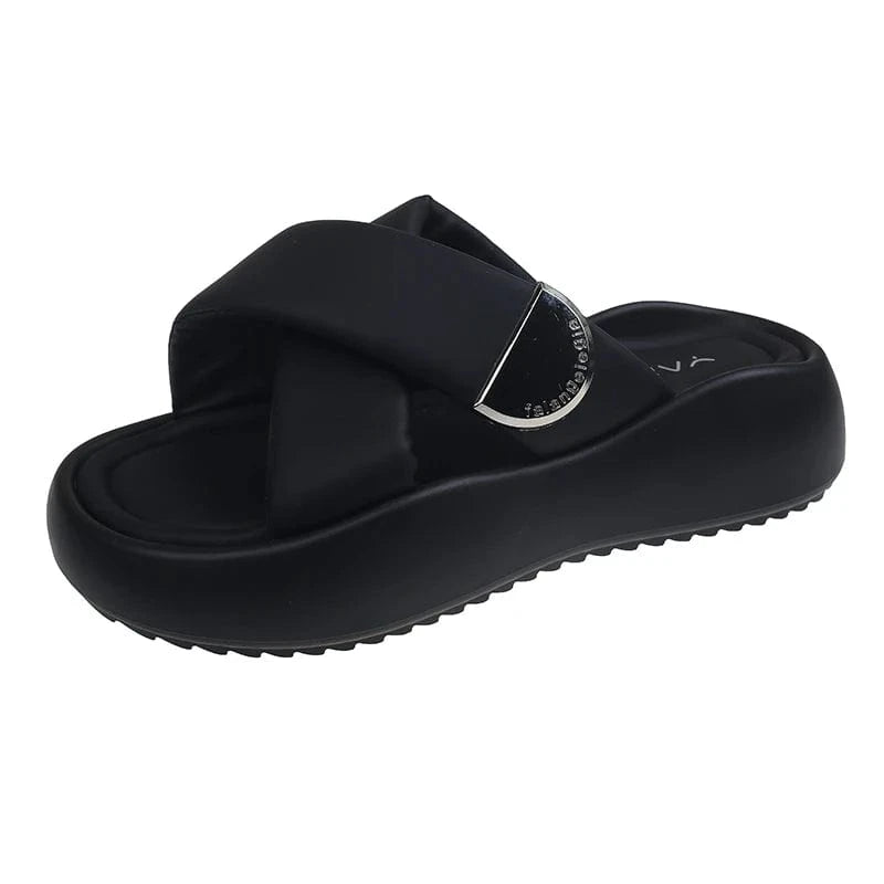Dropshipping Custom Logo Summer INS Style Women`s Flat Slippers Fashion Comfortable Outdoor Beach Slides Slippers