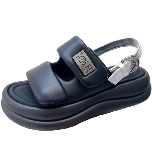 Dropshipping Custom Logo Women Flat Sandals Comfortable 2024 Walking Style Casual Ladies Wedges Sandals
