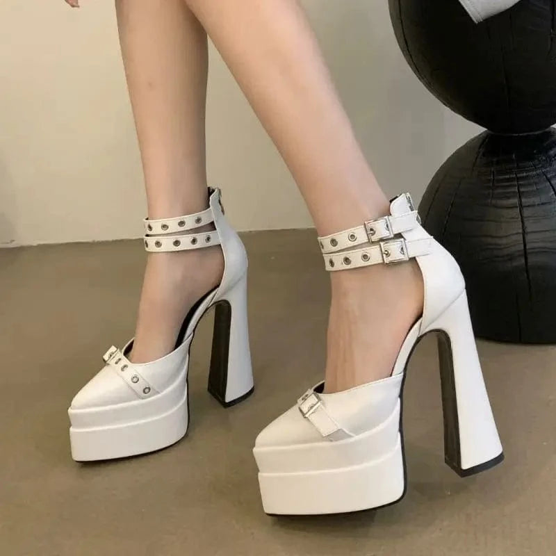 Dropshipping Retro Sandalias Con Tacon Buckle Lace up 2024 Sandals Platform Heels for Women