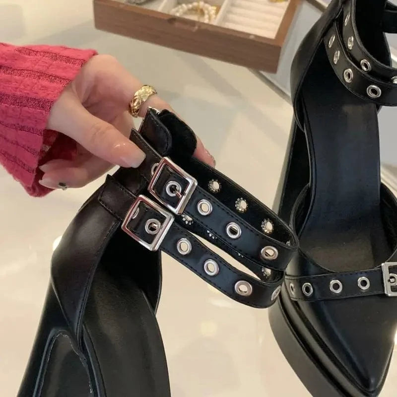 Dropshipping Retro Sandalias Con Tacon Buckle Lace up 2024 Sandals Platform Heels for Women