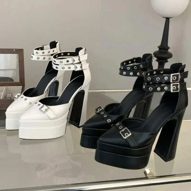 Dropshipping Retro Sandalias Con Tacon Buckle Lace up 2024 Sandals Platform Heels for Women